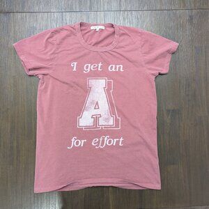 Junk Food Clothing | Women's Large Maroon T-Shirt | I Get An A For Effort